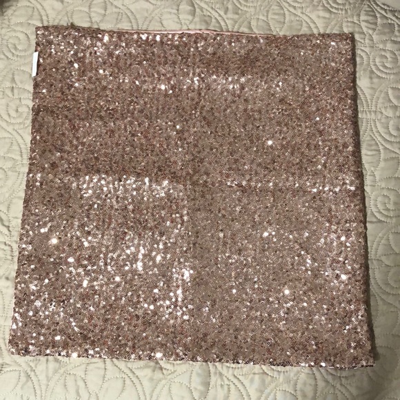 Preloved 17” Square Blush Sequin Pillow Cover - Picture 1 of 5